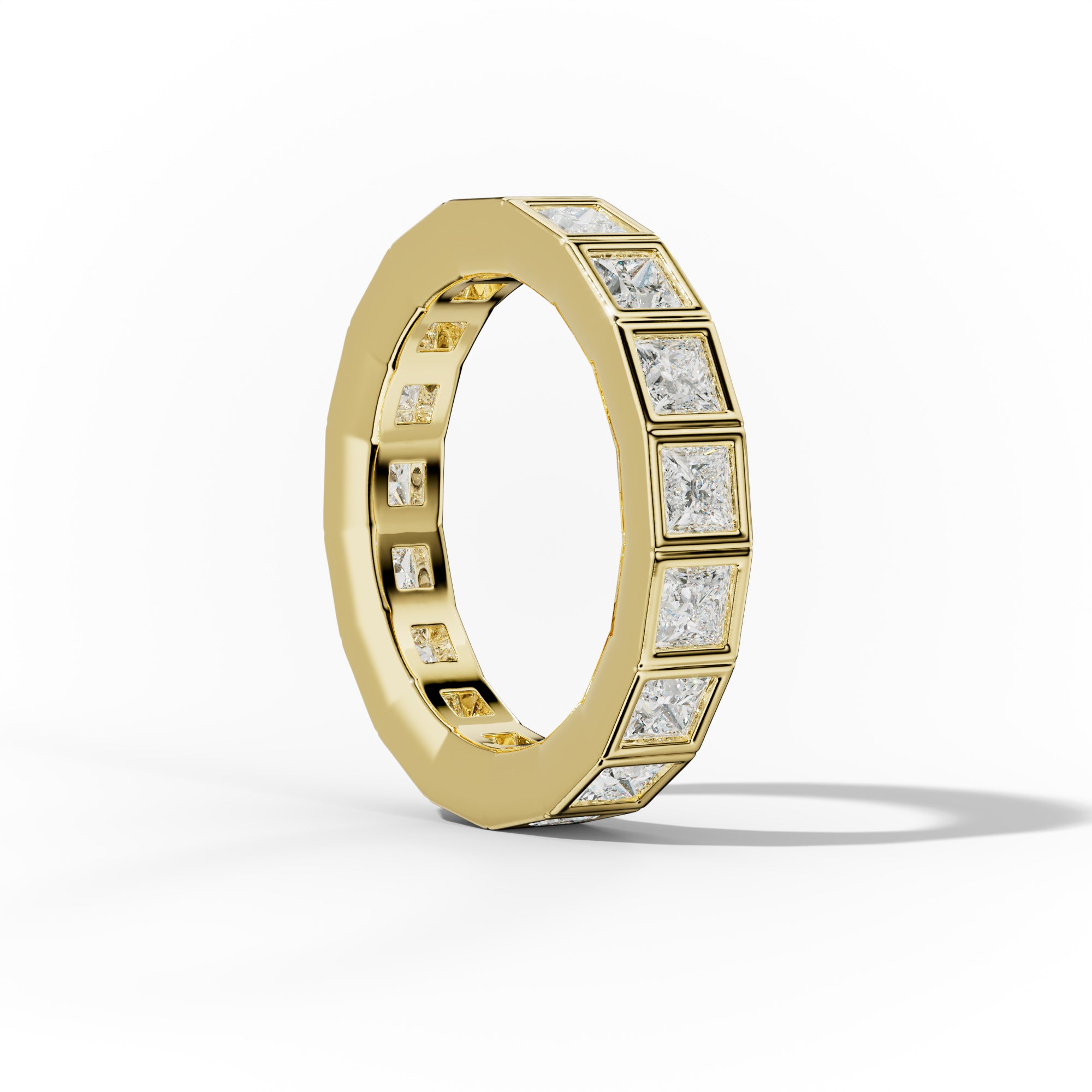 3.0 Carat Bezel Set Princess Cut Diamond Eternity Band